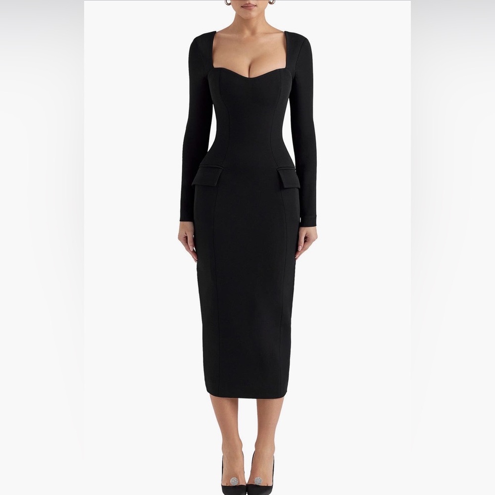 House of CB Ella Long Sleeve Midi Dress - Worn Once for Photoshoot!